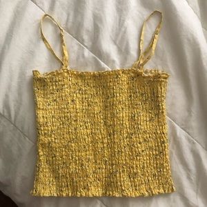 john galt/brandy melville yellow flower tank top